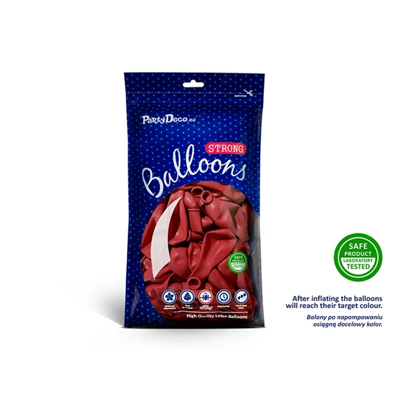 Erős lufi 30 cm pasztell pipacs piros S/10