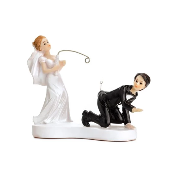 Esküvői tortadísz műanyag 13cm fekete,fehér