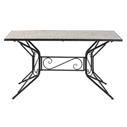 Étkezőasztal kovácsoltvas mozaik mintával 140x70x75,5 cm