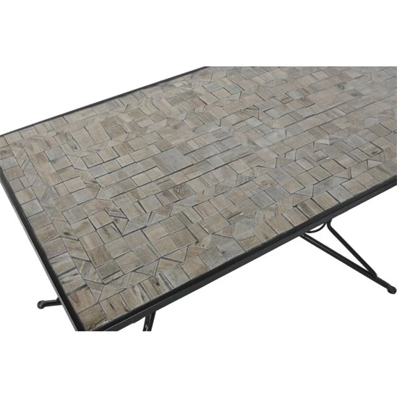 Étkezőasztal kovácsoltvas mozaik mintával 140x70x75,5 cm