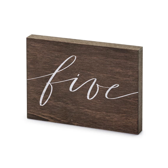 Fa asztalszám ötös 2x18x12,5 cm
