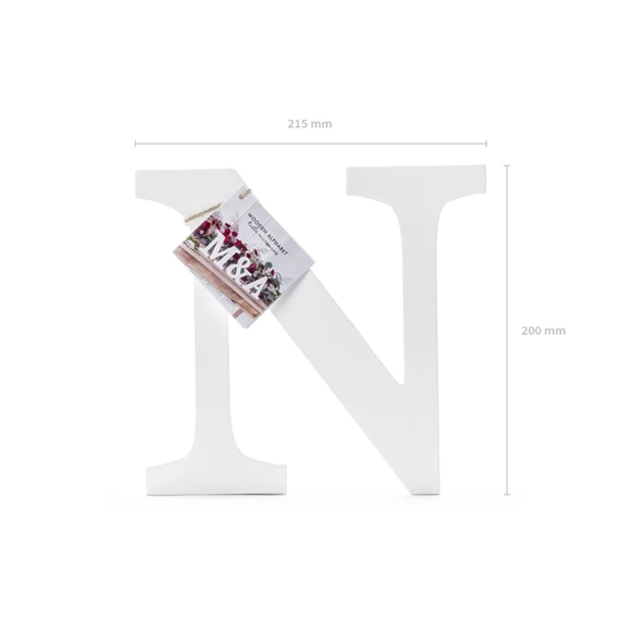 Fa betű n fehér 21,5x20 cm