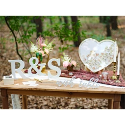 Fa felirat wish asztal fehér 40x10 cm