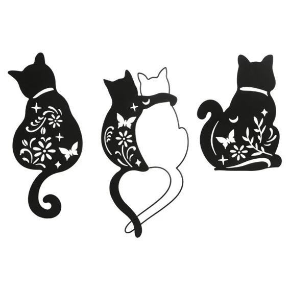Fali dekoráció macska 20x1x28 cm 3 féle