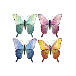Fali dekoráció pillangó 30x1,5x30 cm 4 féle