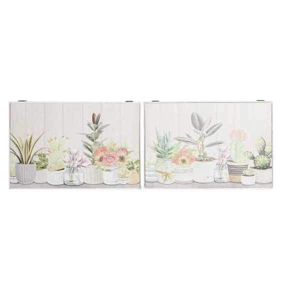 Fedődoboz növény mintás 46,5x6x31,5 cm 2 féle