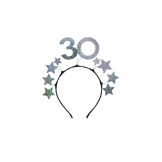 Fejpánt csillagokkal 30, 22x21,5 cm arany