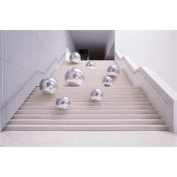 Felfújható tükörgömb, ezüst, kb. 120 cm