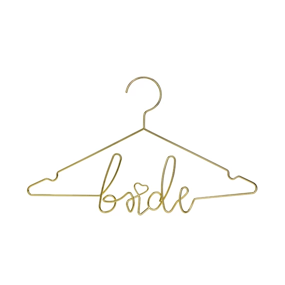 Fém akasztó menyasszony arany 45x27 cm