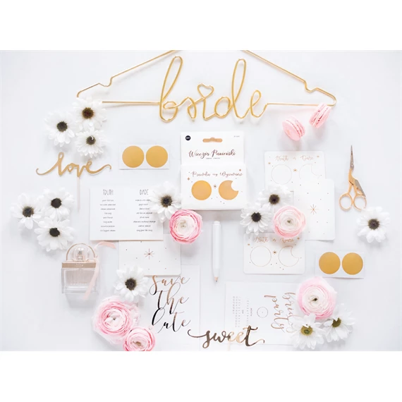 Fém akasztó menyasszony arany 45x27 cm