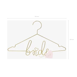 Fém akasztó menyasszony arany 45x27 cm