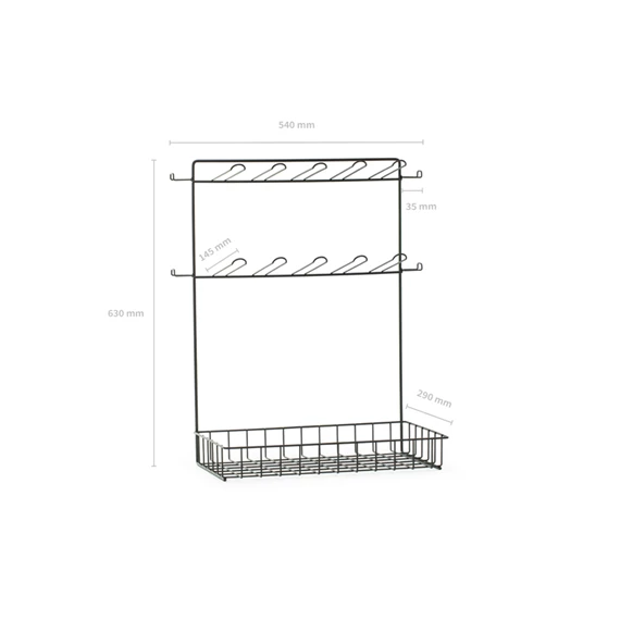 Fém állvány kosárral, töltelék nélkül