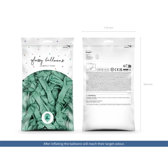 Fényes lufi 12 cm palackzöld S/50