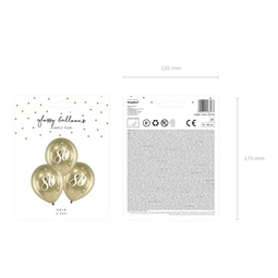 Fényes lufi 30 cm 80 arany S/6