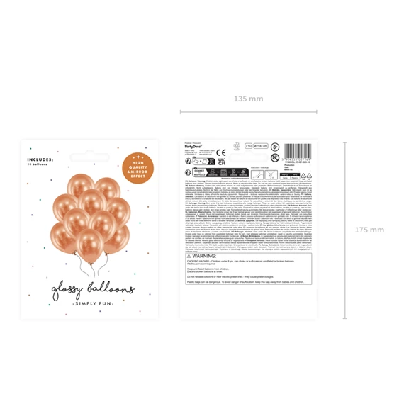 Fényes lufi 30 cm réz S/10