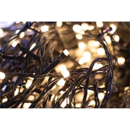 Fényfüzér 8 programmal, 240 LED-es, kültéri-beltéri, melegfehér 24 m