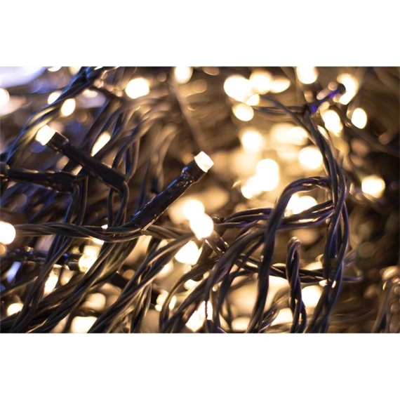 Fényfüzér 8 programmal, 240 LED-es, kültéri-beltéri, melegfehér 24 m