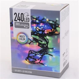 Fényfüzér adapterrel, 240 LED-es, kültéri-beltéri 18 m