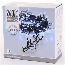 Fényfüzér adapterrel, 8 programmal, 240 LED-es, kültéri-beltéri 24 m