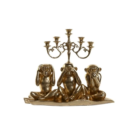 Figura gyertyatartó majmokkal 22x8x18 cm