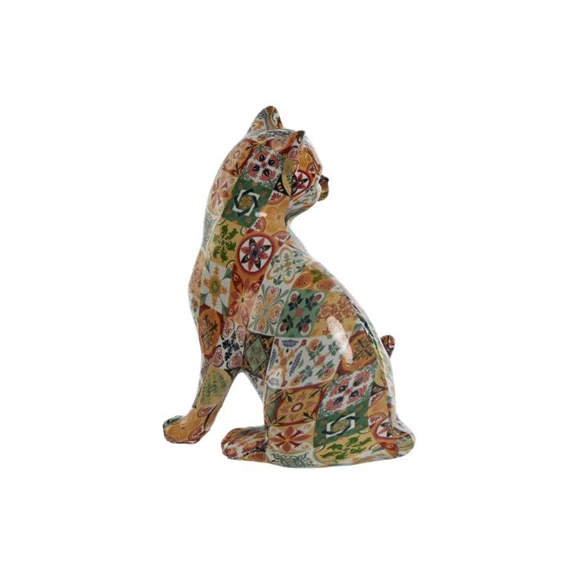 Figura macska csempe mintával 11x10x16 cm 2 féle