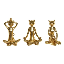 Figura macska jóga 15x12x24 cm 3 féle