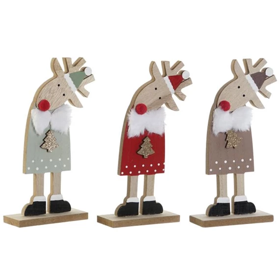 Figura rénszarvas 12x4,5x21 cm 3 féle