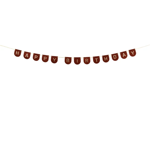 Filc banner boldog születésnapot barna 3 m