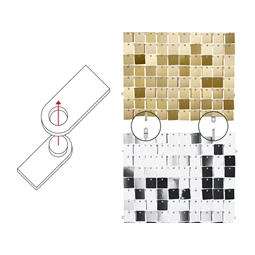 Flitter háttérpanel négyzet alakú rózsaarany 30x30 cm