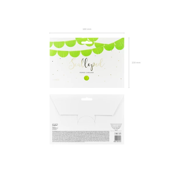 Fodros bojt girland zöldalma 3 m