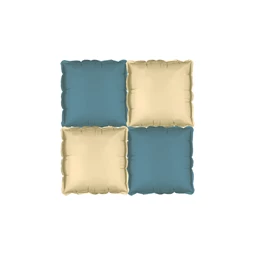 Fólia lufi függöny kétoldalas négyzet, bézs-tengerészkék, 35x35 cm S/4