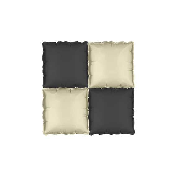 Fólia lufi függöny kétoldalas négyzet, fekete-bézs, 35x35 cm S/4