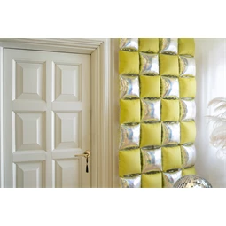 Fólia lufi függöny kétoldalas négyzet irizáló-neon sárga 35x35 cm S/4