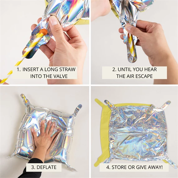 Fólia lufi függöny kétoldalas négyzet irizáló-neon sárga 35x35 cm S/4