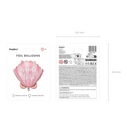 Fólia lufi kagyló menyasszonyi 52x50 cm mix