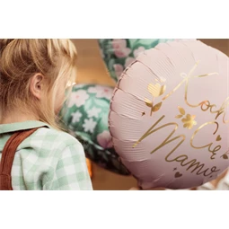 Fólia lufi szív virágokkal 45 cm mix