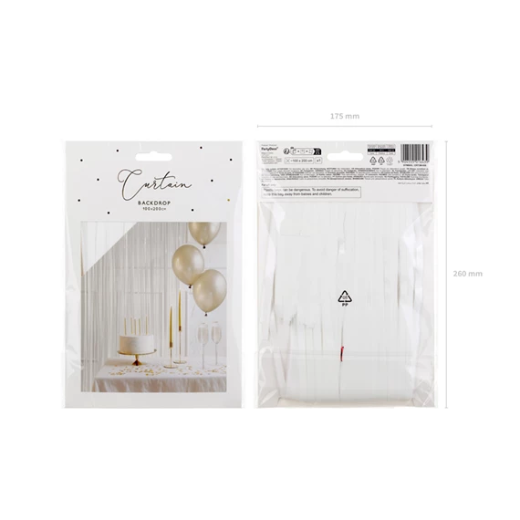 Függöny party fehér 100x200 cm