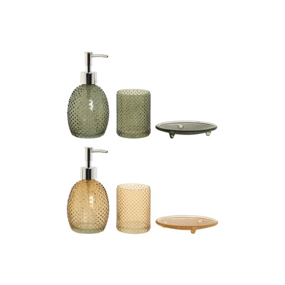 Fürdőszobai szett mintás 9x8x17 cm 2 féle S/3