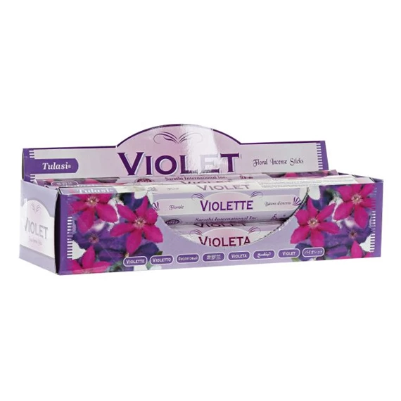 Füstölő szett ibolyás 25x4x4 cm S/20