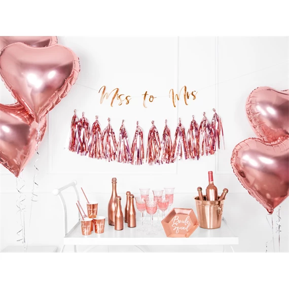 Girland bojtokkal 30 cm x 1,5 m rózsaarany