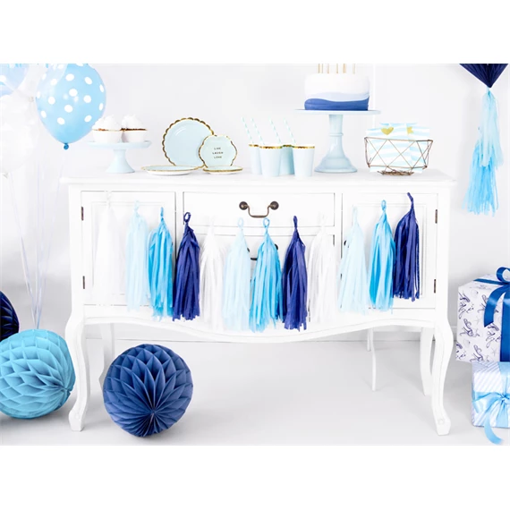 Girland bojtokkal, mix, 30 cm x 1,5 m