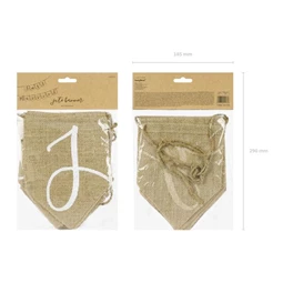 Girland felirattal "Just Married" juta 223x185cm natúr