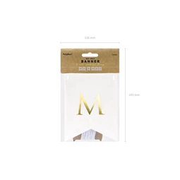 Girland felirattal "Mr Mrs" papír 15x85cm fehér,arany