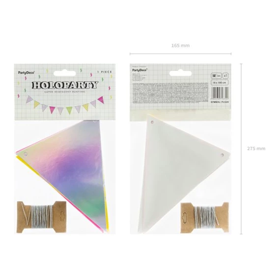 Girland papír 1,8 m rózsaszín, sárga, zöld