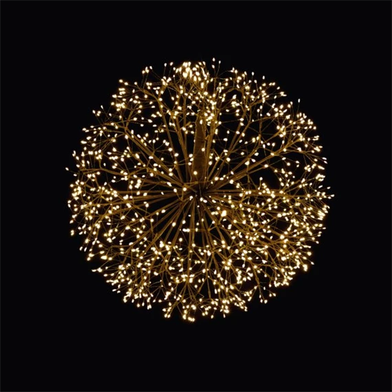 Gömb akasztós, sziporkázó, 1200 LED-es, IP44, melegfehér 60x60x60 cm