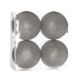 Gömb dobozban, glitteres 10 cm S/4