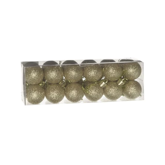 Gömb dobozban, glitteres 3 cm S/24