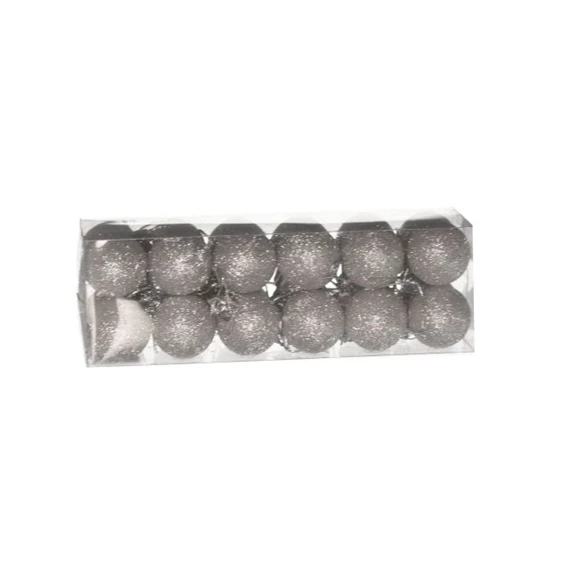Gömb dobozban, glitteres 3 cm S/24