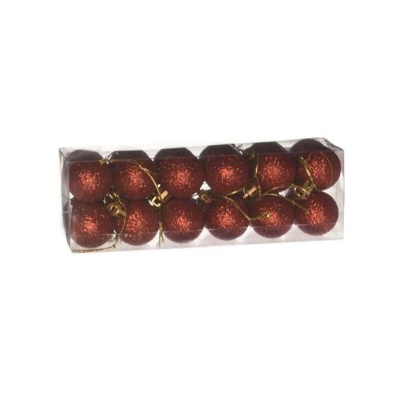 Gömb dobozban, glitteres 3 cm S/24