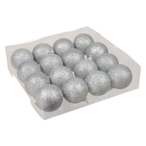 Gömb glitteres, akasztós 6 cm S/16